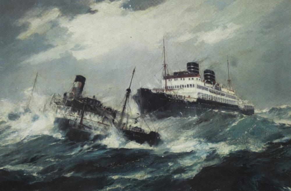 "Venus" og "Trym" i Nordsjøen 19.[sic.] januar 1937. Oljemaleri av Frank H. Mason. Gåve til Bergens Sjøfartsmuseum frå Det Bergenske Dampskibsselskab. Originalen til dette biletet er eit julekort frå Bergens Sjøfratsmuseum.



