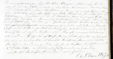 Her er  kontrakten som vart inngått mellom handtverkar Ola Olson Otrehjell og Leikanger kommune tidleg i 1863. Ola Olson Otrehjell sette opp skulehuset om våren  og det vart teke i bruk kort tid etter. 