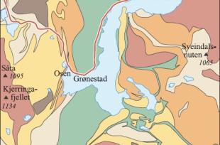 Kart over geologien i Hamlagrøområdet